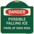 thumbnail image 1 of SignMission Designer Series Sign - Possible Falling Ice - Park at Own Risk | Green & Tan 18" X 18" Heavy-Gauge Aluminum Architectural Sign | Protect Your Business & Municipality | Made, 1 of 4