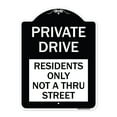 thumbnail image 1 of SignMission Designer Series Sign - Private Drive Sign Private Drive - Residents Only Not A Thru Street | Black & White 18" x 24" Heavy-Gauge Aluminum Architectural Sign | Made in the, 1 of 4