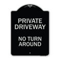 thumbnail image 1 of SignMission Designer Series Sign - Private Driveway, No Turn Around | Black & Silver 18" x 24" Heavy-Gauge Aluminum Architectural Sign | Protect Your Business & Municipality | Made in, 1 of 4
