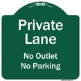 thumbnail image 1 of SignMission Designer Series Sign - Private Lane No Outlet No Parking | Green & White 18" X 18" Heavy-Gauge Aluminum Architectural Sign | Protect Your Business & Municipality | Made in, 1 of 4