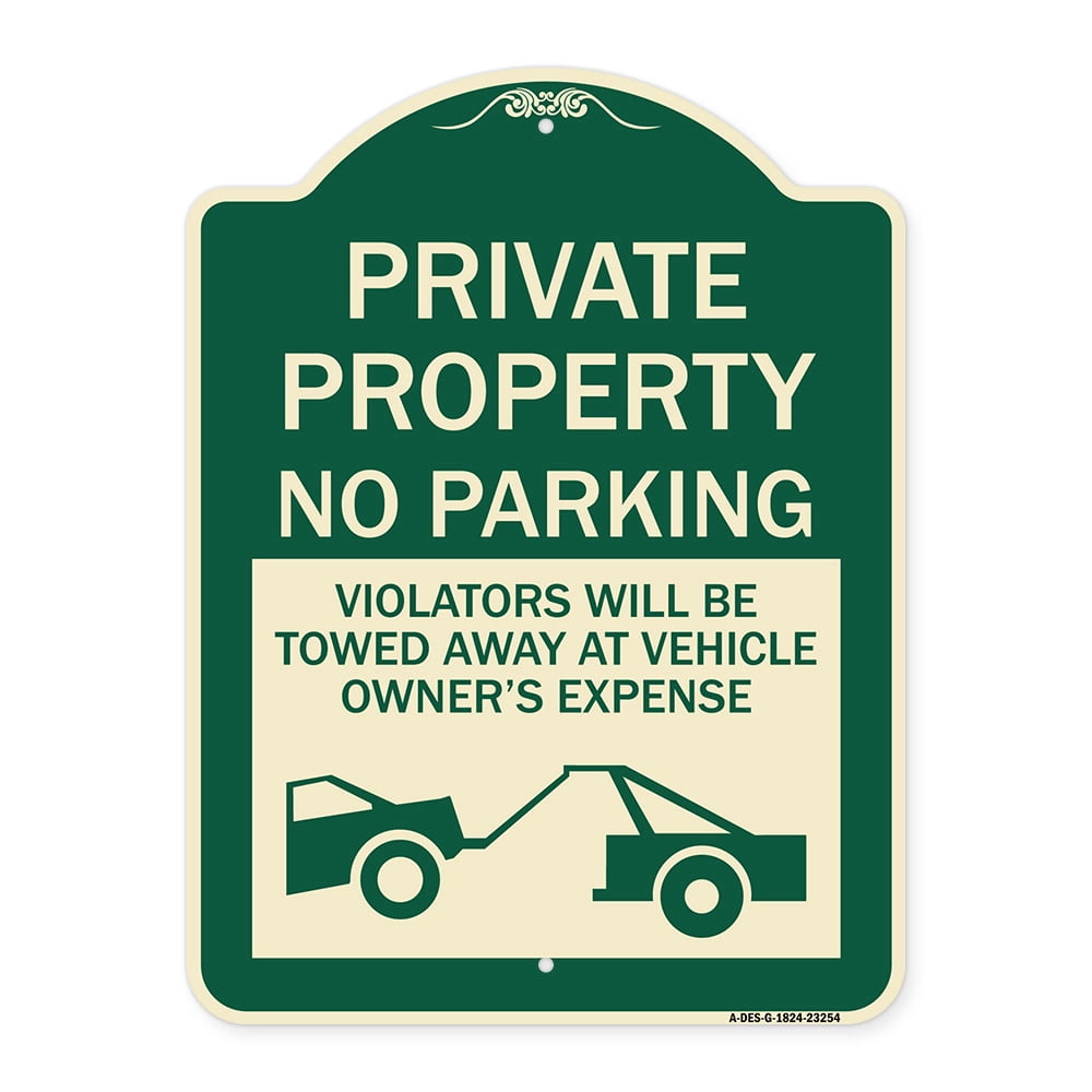 „No Parking“ Schild Aus Alu – 25,4x35,6 Cm, Reflektierend, 2 Stück, Wetterfest