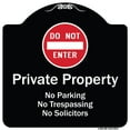 thumbnail image 1 of SignMission Designer Series Sign - Private Property No Parking Trespassing Or Solicitors With Do Not Enter Symbol | Black & White 18" X 18" Heavy-Gauge Aluminum Architectural Sign |, 1 of 4