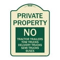 thumbnail image 1 of SignMission Designer Series Sign - Private Property Sign Private Property No Tractor Trailers Tow Trucks Delivery Trucks Semi Trucks Buses | Tan & Green 18" x 24" Heavy-Gauge Aluminum, 1 of 4