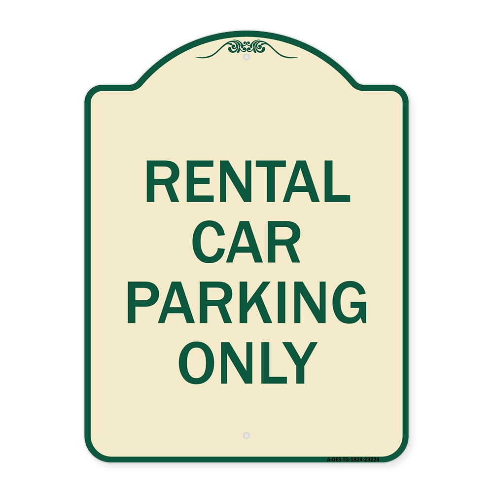 SignMission Designer Series Sign - Rental Car Parking Only | Tan ...