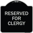 thumbnail image 1 of SignMission Designer Series Sign - Reserved for Clergy | Black & Silver 18" X 18" Heavy-Gauge Aluminum Architectural Sign | Protect Your Business & Municipality | Made in the USA, 1 of 4