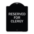 thumbnail image 1 of SignMission Designer Series Sign - Reserved for Clergy | Black & Silver 18" x 24" Heavy-Gauge Aluminum Architectural Sign | Protect Your Business & Municipality | Made in the USA, 1 of 4