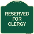 thumbnail image 1 of SignMission Designer Series Sign - Reserved for Clergy | Green & Tan 18" X 18" Heavy-Gauge Aluminum Architectural Sign | Protect Your Business & Municipality | Made in the USA, 1 of 4