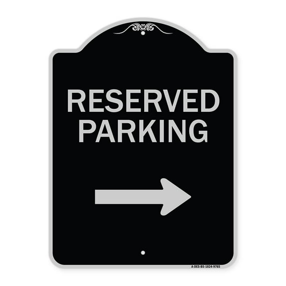 SignMission Designer Series Sign - Reserved Parking 2 | Black & Silver 18" x 24" Heavy-Gauge Aluminum Architectural Sign | Protect Your Business & Municipality | Made in the USA