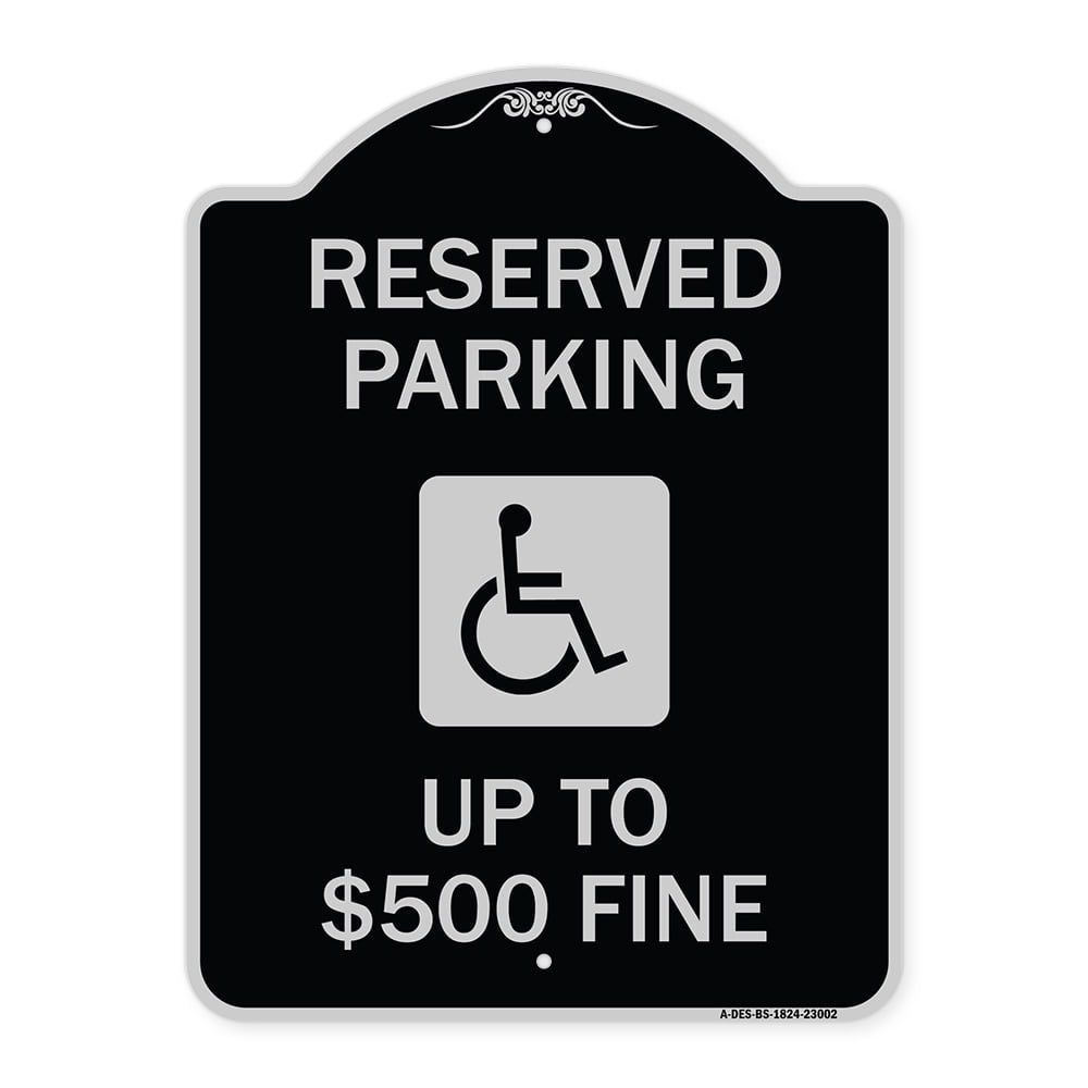 SignMission Designer Series Sign - Reserved Parking Up to $500 Fine ...