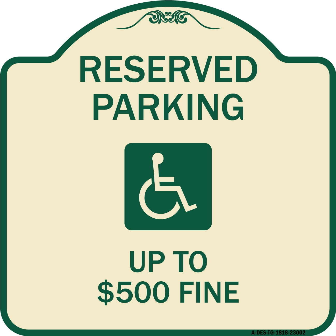 SignMission Designer Series Sign - Reserved Parking Up to $500 Fine ...