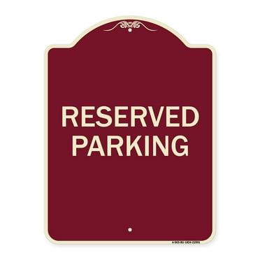 SignMission Designer Series Sign - Reserved Parking Bright Yellow | Burgundy 18" x 24" Heavy-Gauge Aluminum Architectural Sign | Protect Your Business & Municipality | Made in the USA