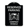 thumbnail image 1 of SignMission Designer Series Sign - Reserved Parking Compact Vehicle | Black & White 18" x 24" Heavy-Gauge Aluminum Architectural Sign | Protect Your Business & Municipality | Made in, 1 of 4
