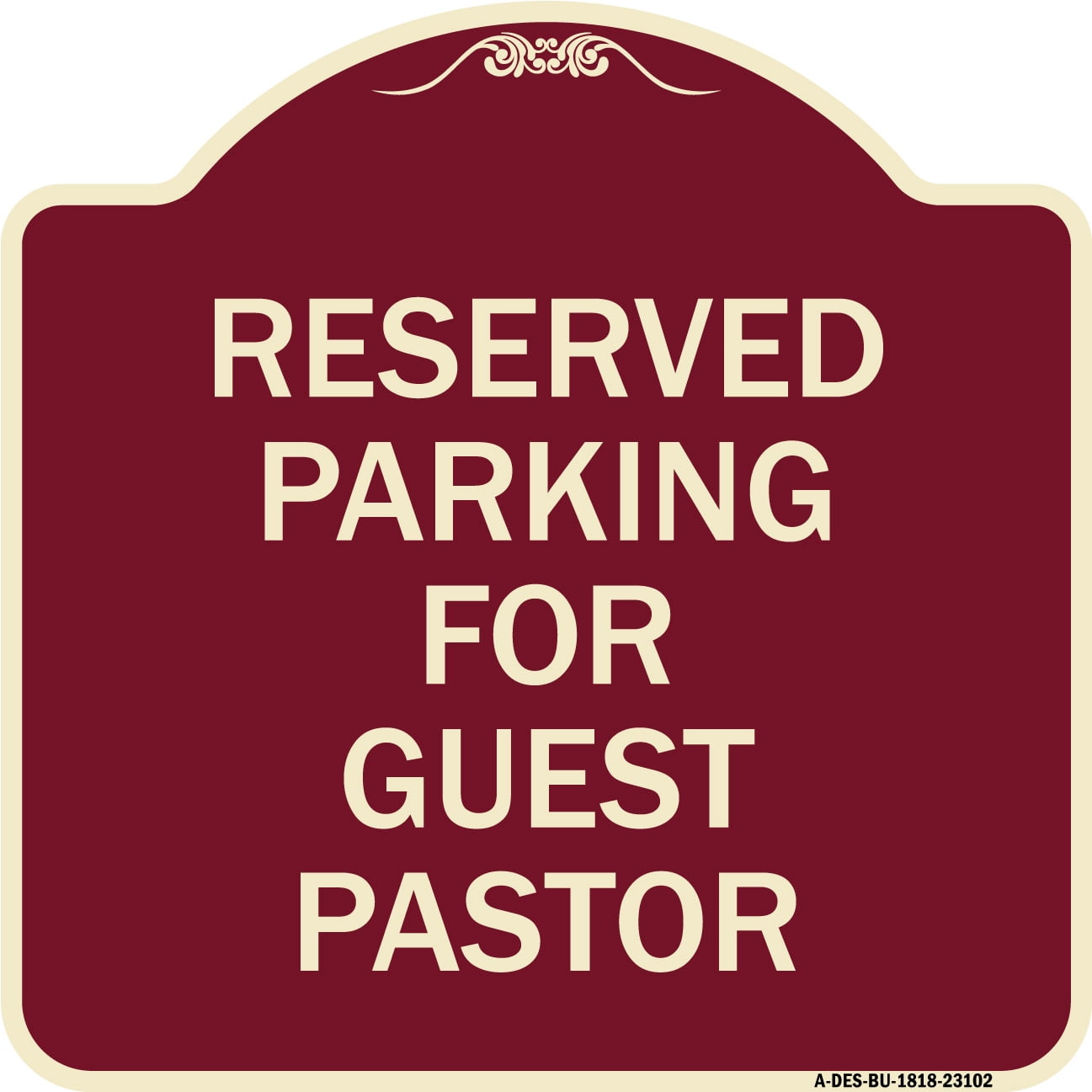 SignMission Designer Series Sign - Reserved Parking for Guest Pastor ...