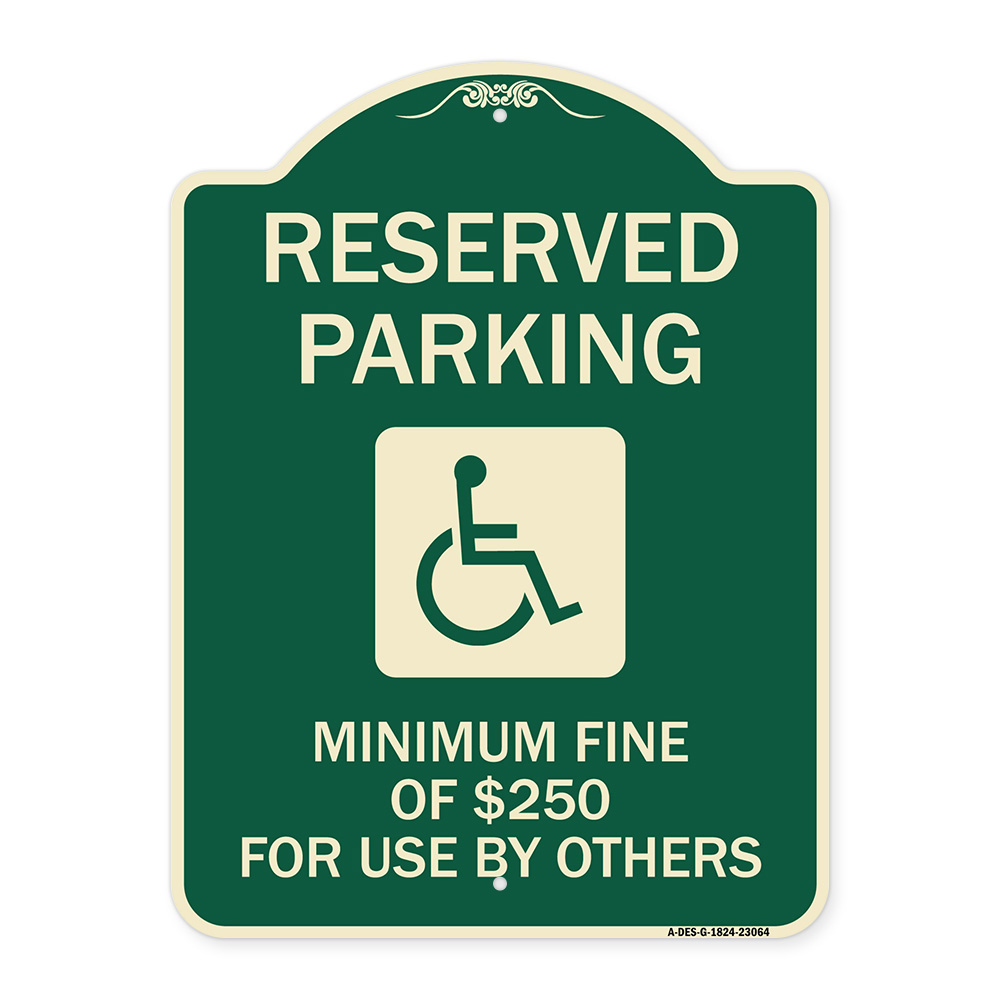 SignMission Designer Series Sign - Reserved Parking Minimum Fine of ...