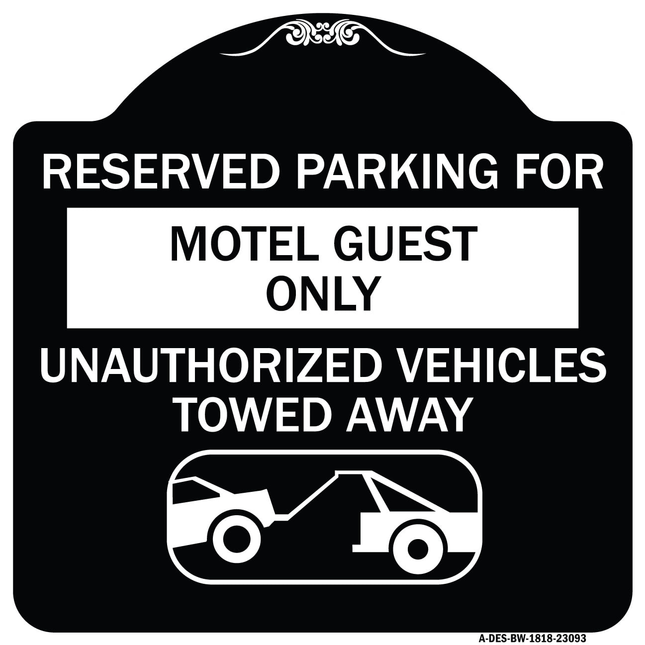 SignMission Designer Series Sign - Reserved Parking for Motel Guest ...