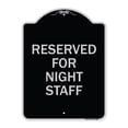 thumbnail image 1 of SignMission Designer Series Sign - Reserved Parking for Night Staff | Black & Silver 18" x 24" Heavy-Gauge Aluminum Architectural Sign | Protect Your Business & Municipality | Made in, 1 of 4