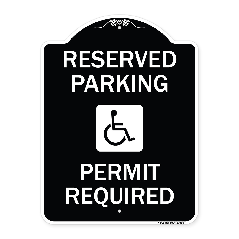 SignMission Designer Series Sign - Reserved Parking Permit Required ...