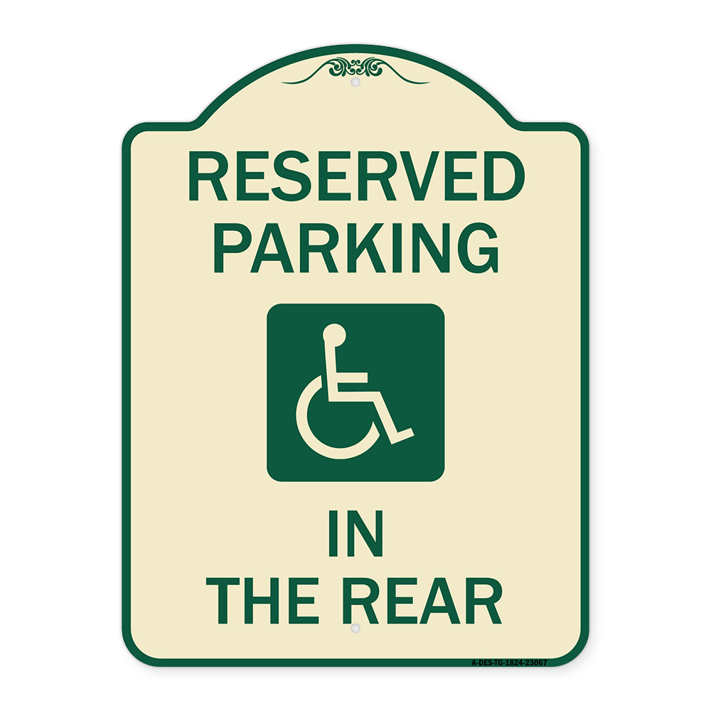 Park In Rear SignMission Designer Series Sign - Reserved Parking in the Rear (With ...