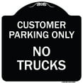 thumbnail image 1 of SignMission Designer Series Sign - Reserved Parking Sign Customer Parking Only No Trucks | Black & White 18" X 18" Heavy-Gauge Aluminum Architectural Sign | Made in the USA, 1 of 4