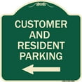 thumbnail image 1 of SignMission Designer Series Sign - Reserved Parking Sign Customer and Visitor Parking (With Left Arrow) | Green & Tan 18" X 18" Heavy-Gauge Aluminum Architectural Sign | Made in the USA, 1 of 4