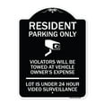 thumbnail image 1 of SignMission Designer Series Sign - Reserved Parking Sign Resident Parking Only Violators Will Be Towed at Owner's Expense Lot Is Under 24 Hour | Black & White 18" x 24" Heavy-Gauge, 1 of 4