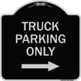 thumbnail image 1 of SignMission Designer Series Sign - Reserved Parking Sign Truck Parking Only with Right Arrow | Black & Silver 18" X 18" Heavy-Gauge Aluminum Architectural Sign | Made in the USA, 1 of 4