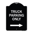 thumbnail image 1 of SignMission Designer Series Sign - Reserved Parking Sign Truck Parking Only with Right Arrow | Black & White 18" x 24" Heavy-Gauge Aluminum Architectural Sign | Made in the USA, 1 of 4