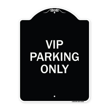 SignMission Designer Series Sign - Reserved Parking Sign VIP Parking Only | Black & White 18" x 24" Heavy-Gauge Aluminum Architectural Sign | Protect Your Business & Municipality | Made