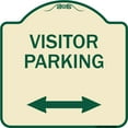 thumbnail image 1 of SignMission Designer Series Sign - Reserved Parking Sign Visitor Parking (Arrow Pointing Left and Right) | Tan & Green 18" X 18" Heavy-Gauge Aluminum Architectural Sign | Made in the, 1 of 4