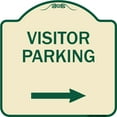 thumbnail image 1 of SignMission Designer Series Sign - Reserved Parking Sign Visitor Parking (Arrow Pointing Right) | Tan & Green 18" X 18" Heavy-Gauge Aluminum Architectural Sign | Made in the USA, 1 of 4