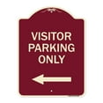 thumbnail image 1 of SignMission Designer Series Sign - Reserved Parking Sign Visitor Parking Only (With Left Arrow) | Burgundy 18" x 24" Heavy-Gauge Aluminum Architectural Sign | Made in the USA, 1 of 4