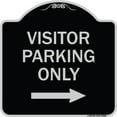 thumbnail image 1 of SignMission Designer Series Sign - Reserved Parking Sign Visitor Parking Only (With Right Arrow) | Black & Silver 18" X 18" Heavy-Gauge Aluminum Architectural Sign | Made in the USA, 1 of 4