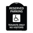 thumbnail image 1 of SignMission Designer Series Sign - Reserved Parking Tenants Only No Visitors (With Graphic) | Black & White 18" x 24" Heavy-Gauge Aluminum Architectural Sign | Made in the USA, 1 of 4