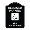 thumbnail image 1 of SignMission Designer Series Sign - Reserved Parking Van Accessible with Symbol | Black & White 18" x 24" Heavy-Gauge Aluminum Architectural Sign | Made in the USA, 1 of 4