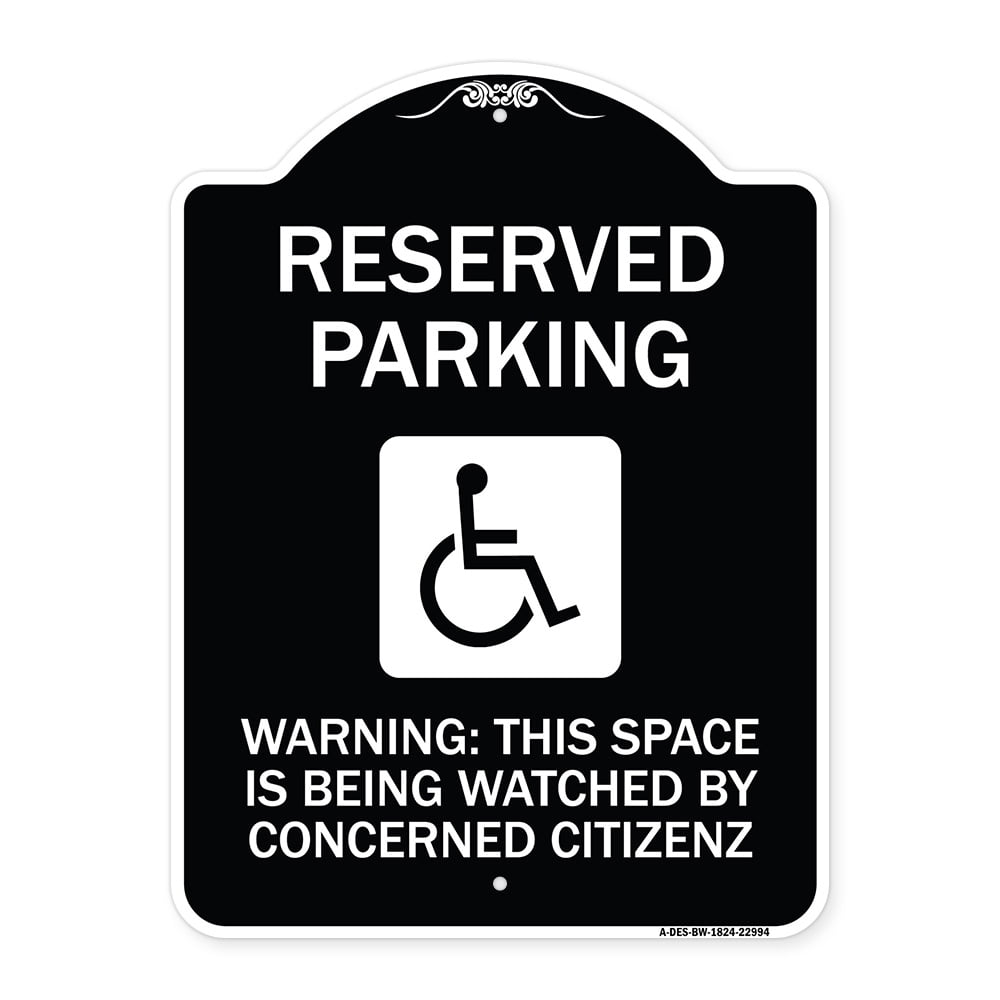 Signmission Designer Series Sign Reserved Parking With Handicap