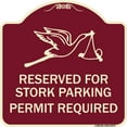 thumbnail image 1 of SignMission Designer Series Sign - Reserved for Stork Parking Permit Required (With Graphic | Burgundy 18" X 18" Heavy-Gauge Aluminum Architectural Sign | Made in the USA, 1 of 4