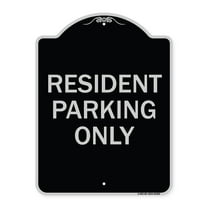 SignMission Designer Series Sign - Resident Parking Only | Black & Silver 18" x 24" Heavy-Gauge Aluminum Architectural Sign | Protect Your Business & Municipality | Made in the USA