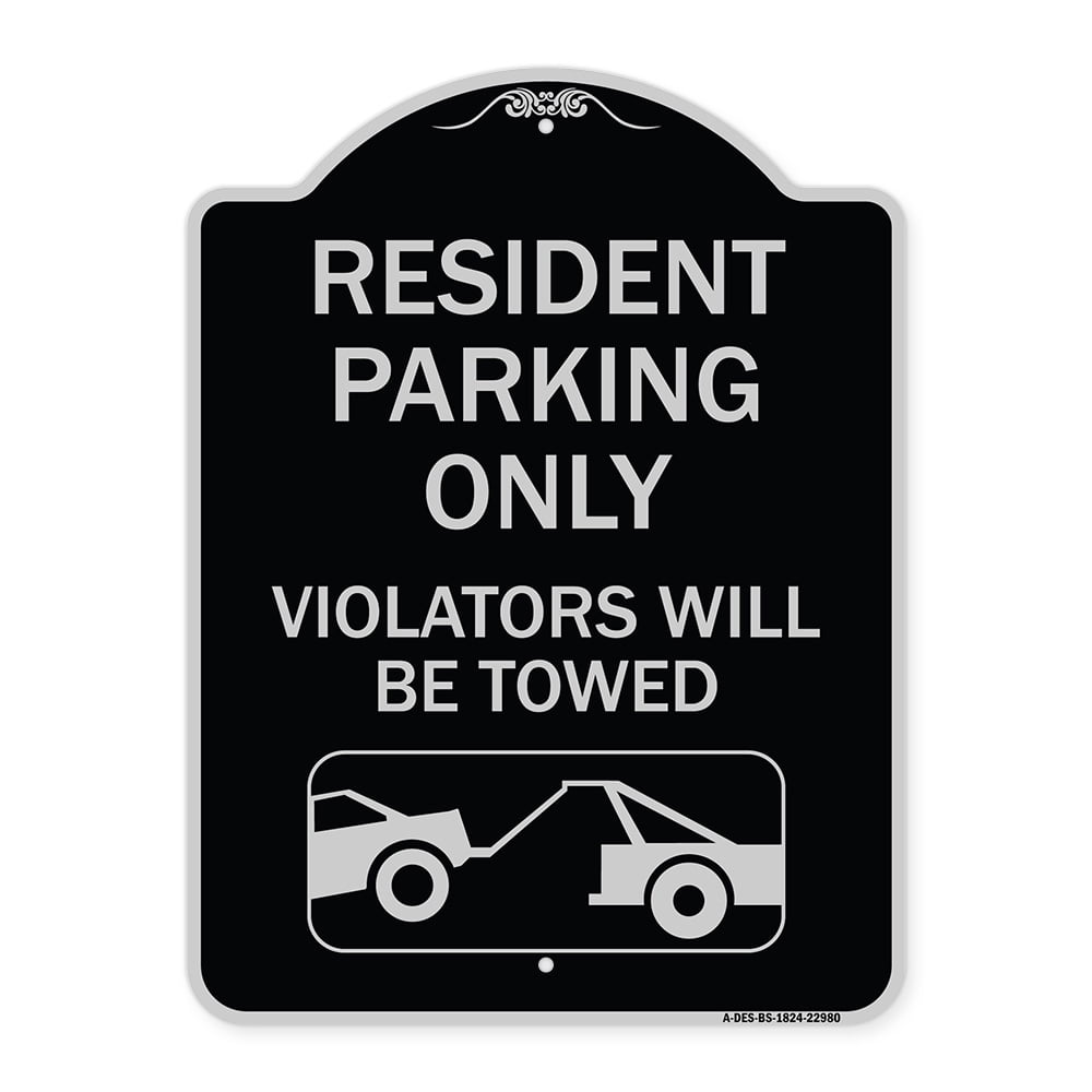 SignMission Designer Series Sign - Resident Parking Only Violators 