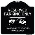 thumbnail image 1 of SignMission Designer Series Sign - Resident Parking Only Unauthorized Vehicles Towed Away With Graphic | Black & White 18" X 18" Heavy-Gauge Aluminum Architectural Sign | Made in the, 1 of 4