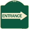 thumbnail image 1 of SignMission Designer Series Sign - Right Arrow Entrance | Green & Tan 18" X 18" Heavy-Gauge Aluminum Architectural Sign | Protect Your Business & Municipality | Made in the USA, 1 of 4