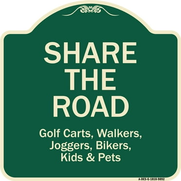 SignMission Designer Series Sign - Share The Road | Green & Tan 18" X 18" Heavy-Gauge Aluminum Architectural Sign | Protect Your Business & Municipality | Made in the USA
