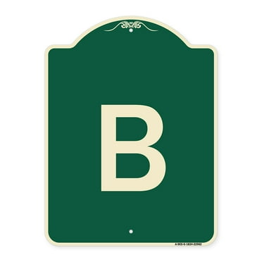SignMission Designer Series Sign - Sign with Letter B | Green & Tan 18" x 24" Heavy-Gauge Aluminum Architectural Sign | Protect Your Business & Municipality | Made in the USA