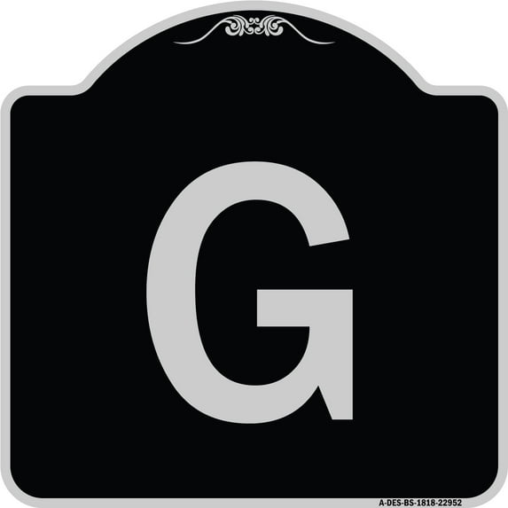 SignMission Designer Series Sign - Sign with Letter G | Black & Silver 18" X 18" Heavy-Gauge Aluminum Architectural Sign | Protect Your Business & Municipality | Made in the USA