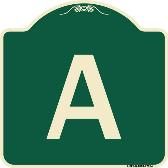 SignMission Designer Series Sign - Sign with Letter A | Green & Tan 18" X 18" Heavy-Gauge Aluminum Architectural Sign | Protect Your Business & Municipality | Made in the USA