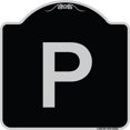 thumbnail image 1 of SignMission Designer Series Sign - Sign with Letter P | Black & Silver 18" X 18" Heavy-Gauge Aluminum Architectural Sign | Protect Your Business & Municipality | Made in the USA, 1 of 4