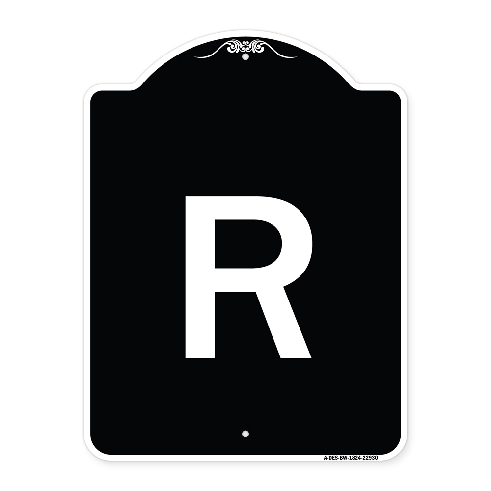 SignMission Designer Series Sign - Sign with Letter R | Black & White ...