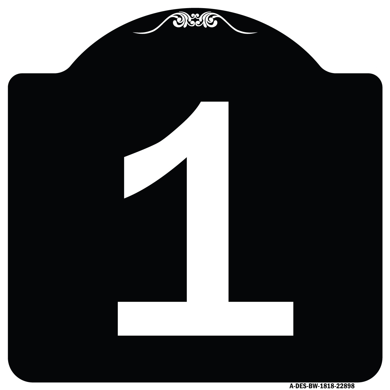 SignMission Designer Series Sign - Sign with Number 1 | Black & White ...