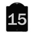 thumbnail image 1 of SignMission Designer Series Sign - Sign with Number '15 | Black & Silver 18" x 24" Heavy-Gauge Aluminum Architectural Sign | Protect Your Business & Municipality | Made in the USA, 1 of 4
