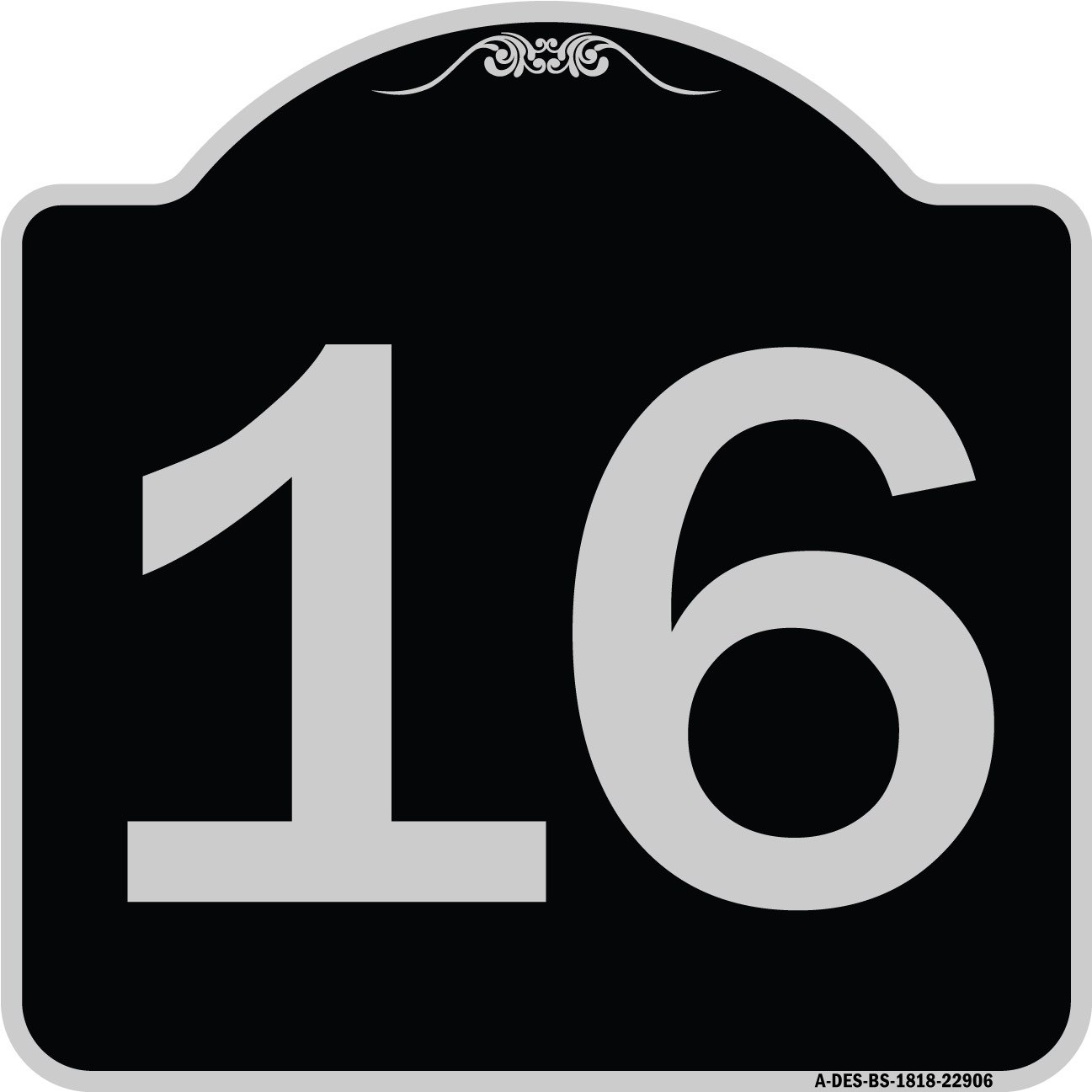 SignMission Designer Series Sign - Sign with Number '16 | Black ...