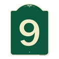 thumbnail image 1 of SignMission Designer Series Sign - Sign with Number '9 | Green & Tan 18" x 24" Heavy-Gauge Aluminum Architectural Sign | Protect Your Business & Municipality | Made in the USA, 1 of 4